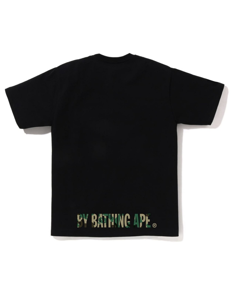 T Shirts Bape Woodland Ape Face Noir Homme | NJD-73765540